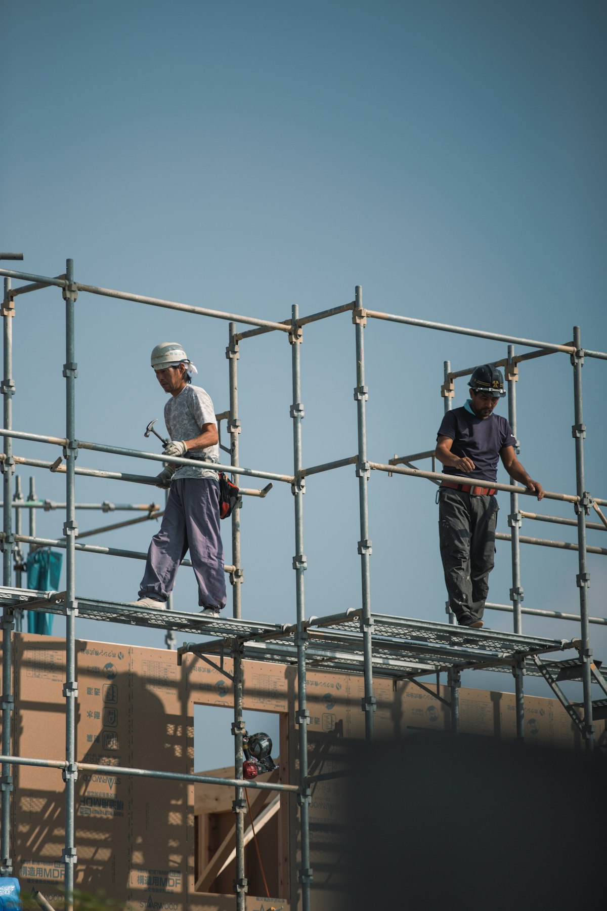 City Gutters team at work on scaffolding
